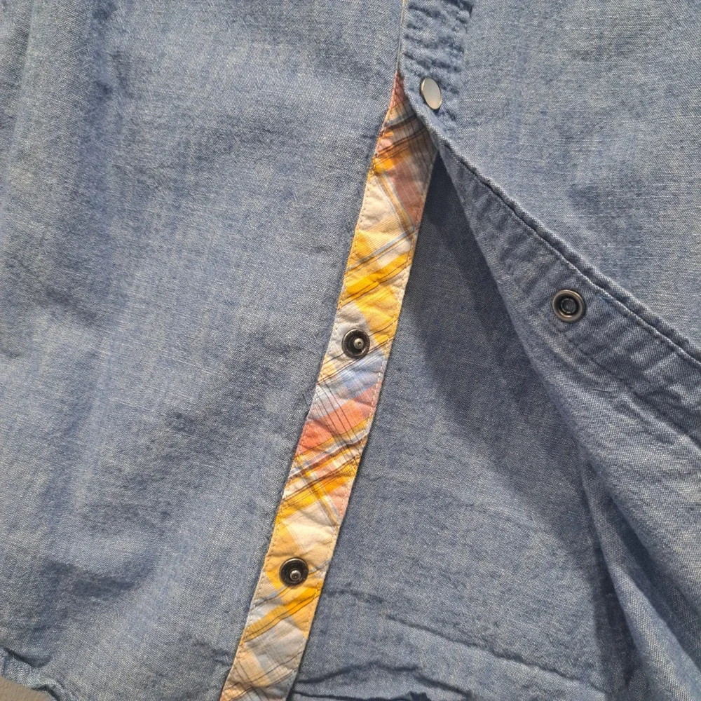 Gymboree‎ Boys Blue Chambray Western Snap Shirt Horse Embroidery Size 8